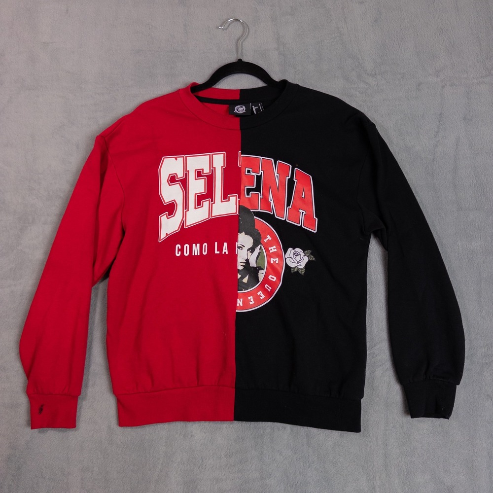 Official Selena Sweatshirt Womens Small Red Black Excellent Two-Tone Graphic